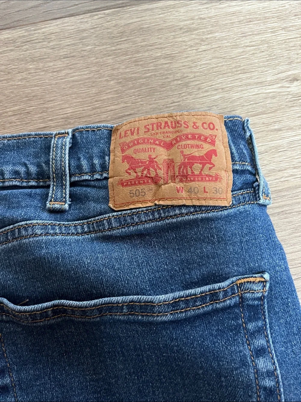 505 Levi's Men's Relaxed Straight Blue Jeans Size 40/30